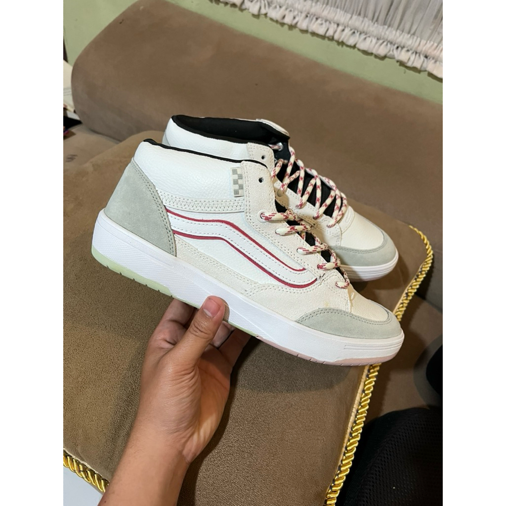 Vans Skateboarding Zahba Mid White Gray VR3 Cush Original