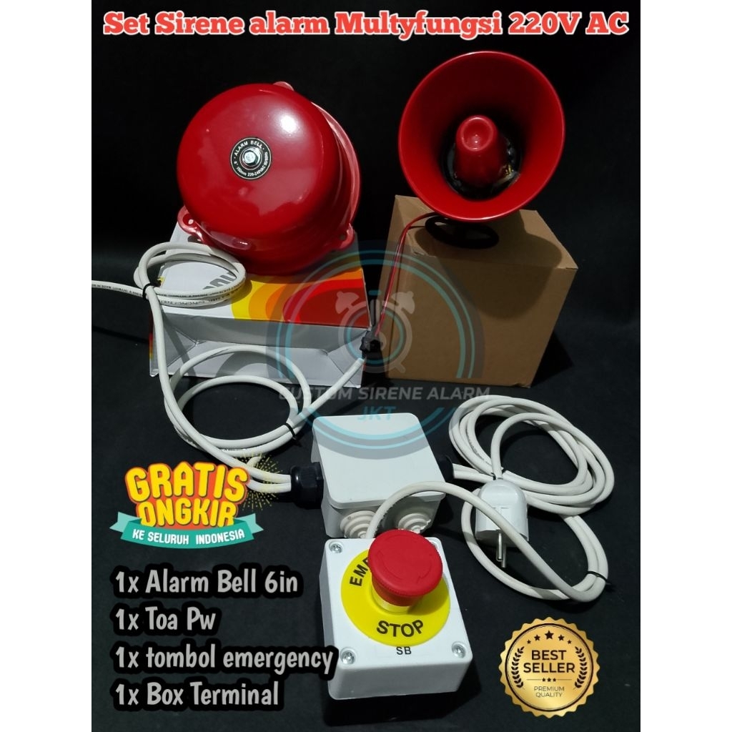 Alarm Bell Buzzer Multyfungsi 220v AC siap pakai