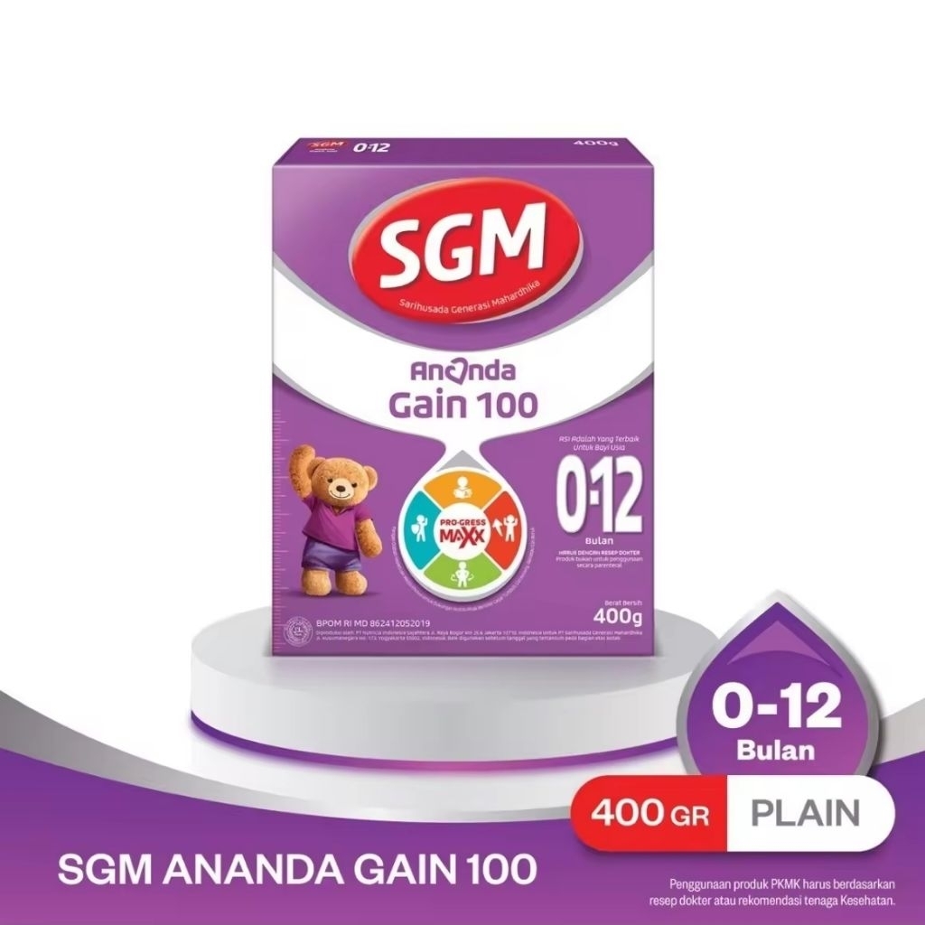 SGM ANANDA GAIN 100 PLAIN 800G SUSU PERTUMBUHAN ANAK