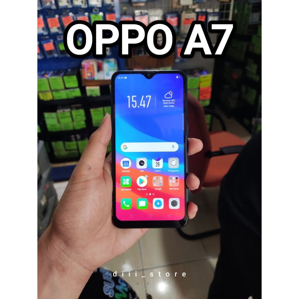 OPPO A7 4/64 GB MINUS KAMERA DEPAN OF DUAL SIM 4G LTE SECOND NORMAL SIAP PAKAI