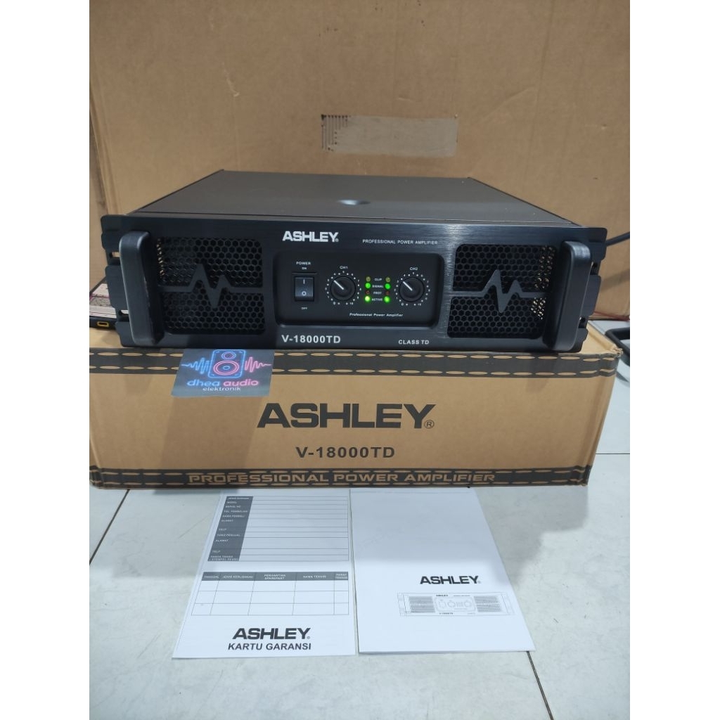 Power Amplifier ASHLEY V-18000TD Class TD 2 x 2500 watt Original garansi resmi Body Panjang 2 kipas 