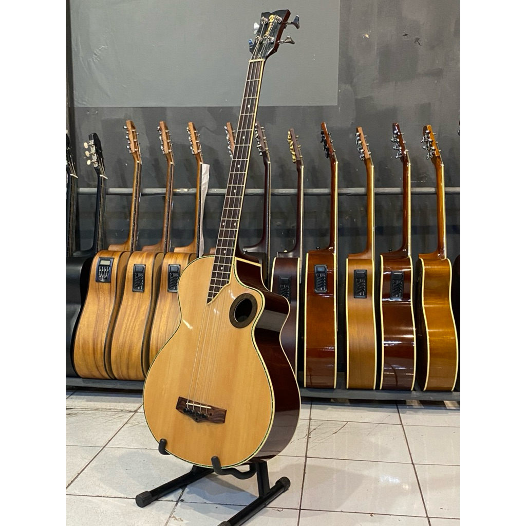 (PROMO GITAR BASS)BASS AKUSTIK ELEKTRIK NECK MAPLE
