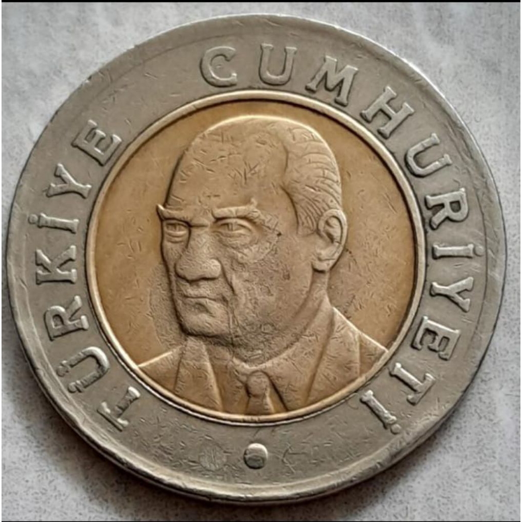 Koin Turki 1 Yeni Lira Bimetal 1000 Lira Turkey Souvenir Mahar Koleksi Uang Logam Coin Lama Bekas An