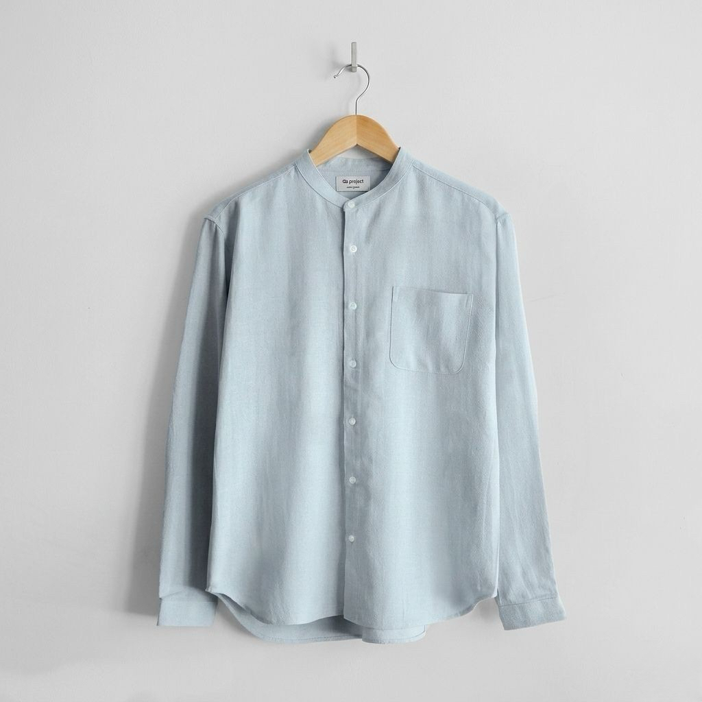 NEW kemeja shanghai panjang pria basic Baby Blue