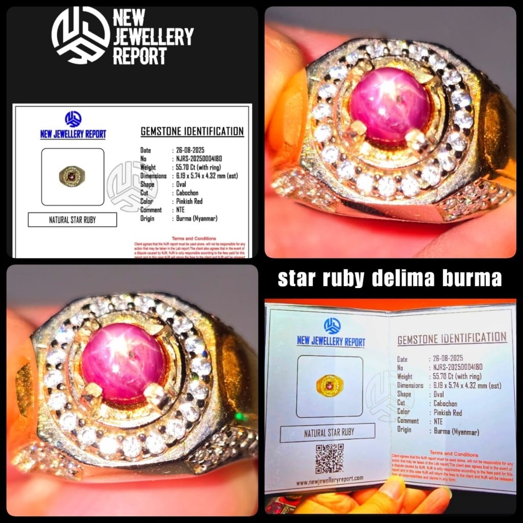 original batu star Ruby delima Burma myanmar