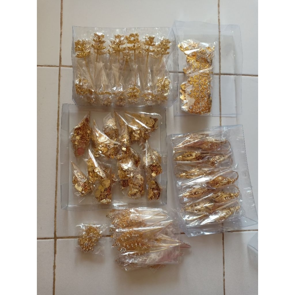 Set Sunting Pengantin Aceh Wanita Full Tembaga / Gold