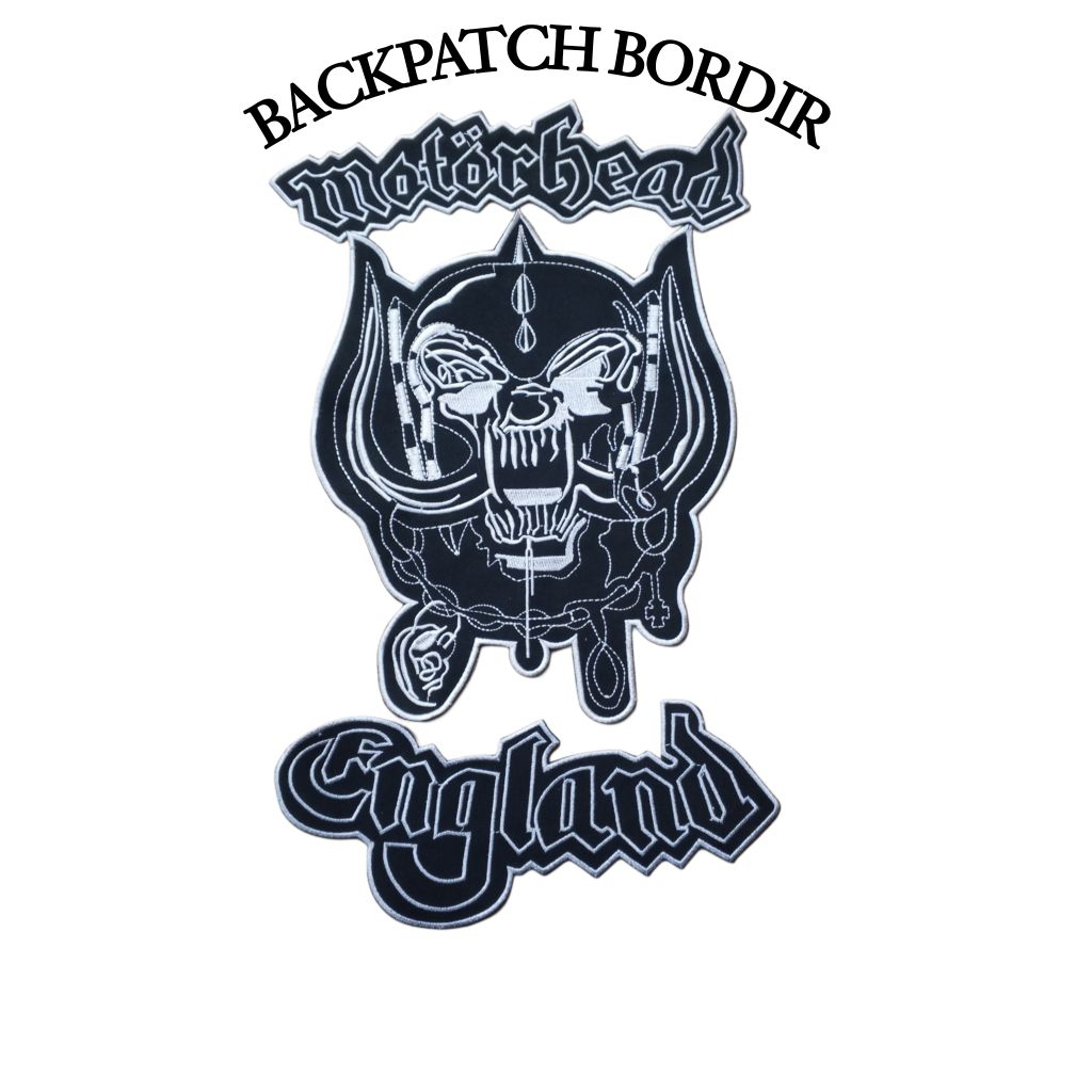 BACKPATCH BORDIR/EMBLEM JAHIT/TEMPELAN JAKET/BORDIR BESAR BERKUALITAS MOTORHEADENGLAND