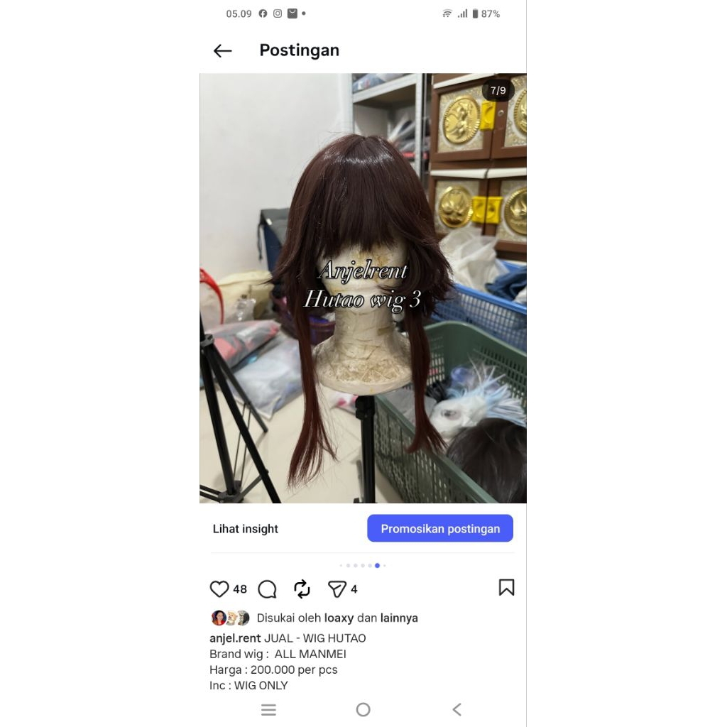 WIG HUTAO BRAND MANMEI GENSHIN IMPACT