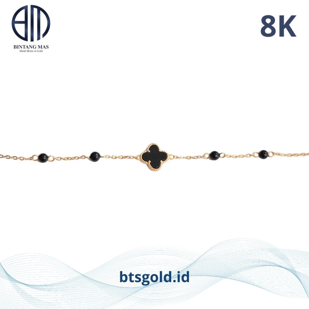 Gelang Emas Kaki Clover Candy | 8K