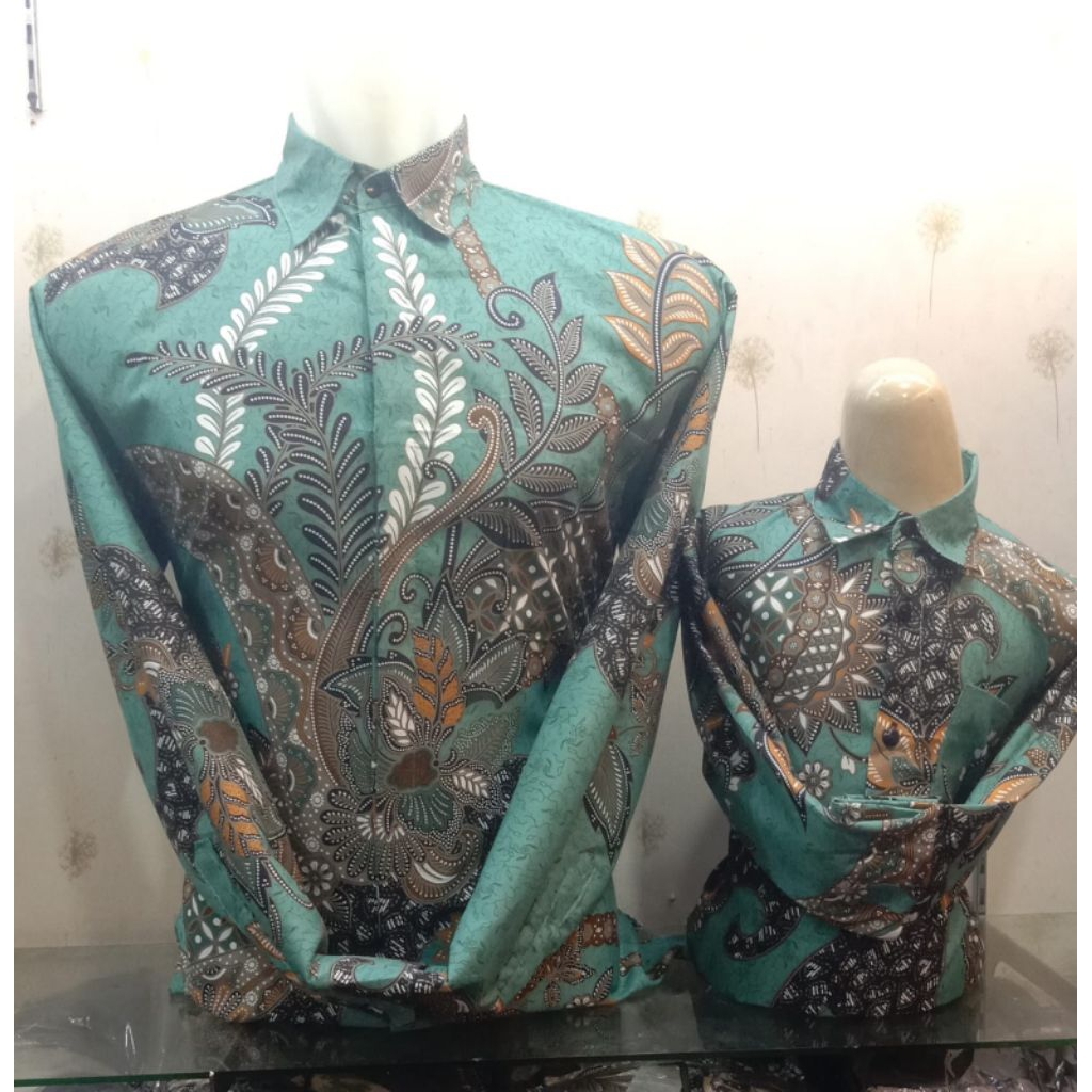 couple batik/ ayah dan anak  hijau sage