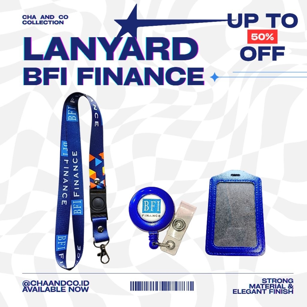 LANYARD BFI FINANCE / SATU SET LANYARD BFI FINANCE PREMIUM -Langsung kirim hari ini