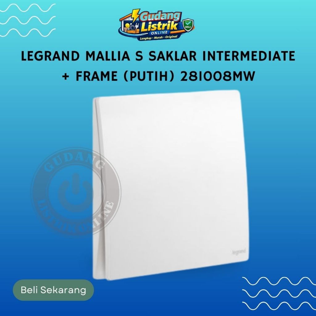 LEGRAND Mallia Saklar Intermediate + Frame (Putih) 281008