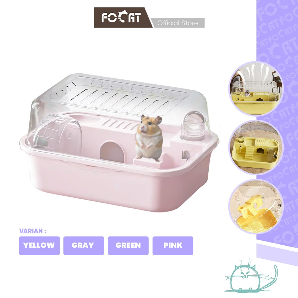 FOCAT Kandang Hamster / Rumah Hamster Sugar Glider F18 Hamster Cage Portable