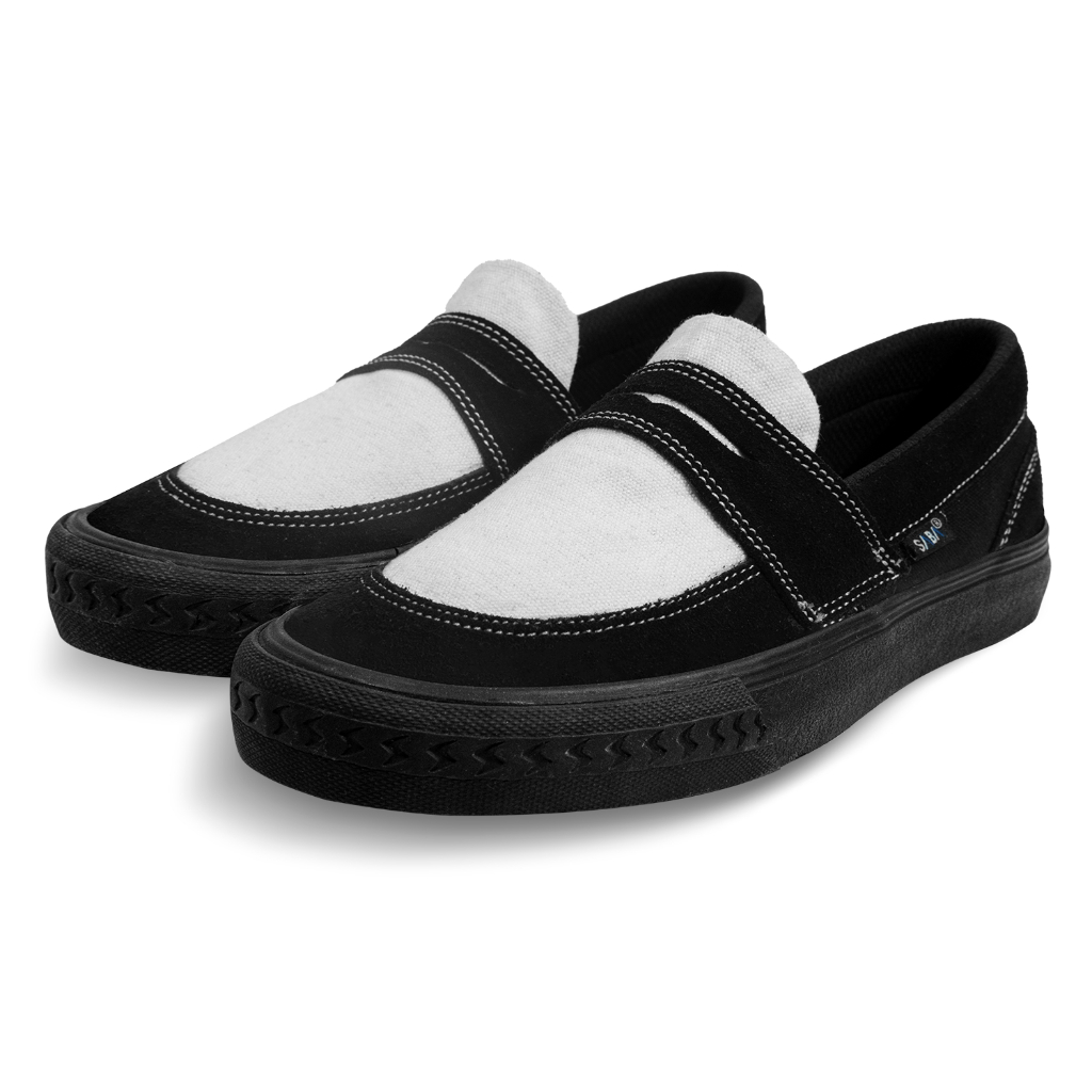 SABA Sepatu Pria Tuxedo Oreo White - Sepatu Loafer Sneakers Murah Dan Bagus Original 100% TXD 01