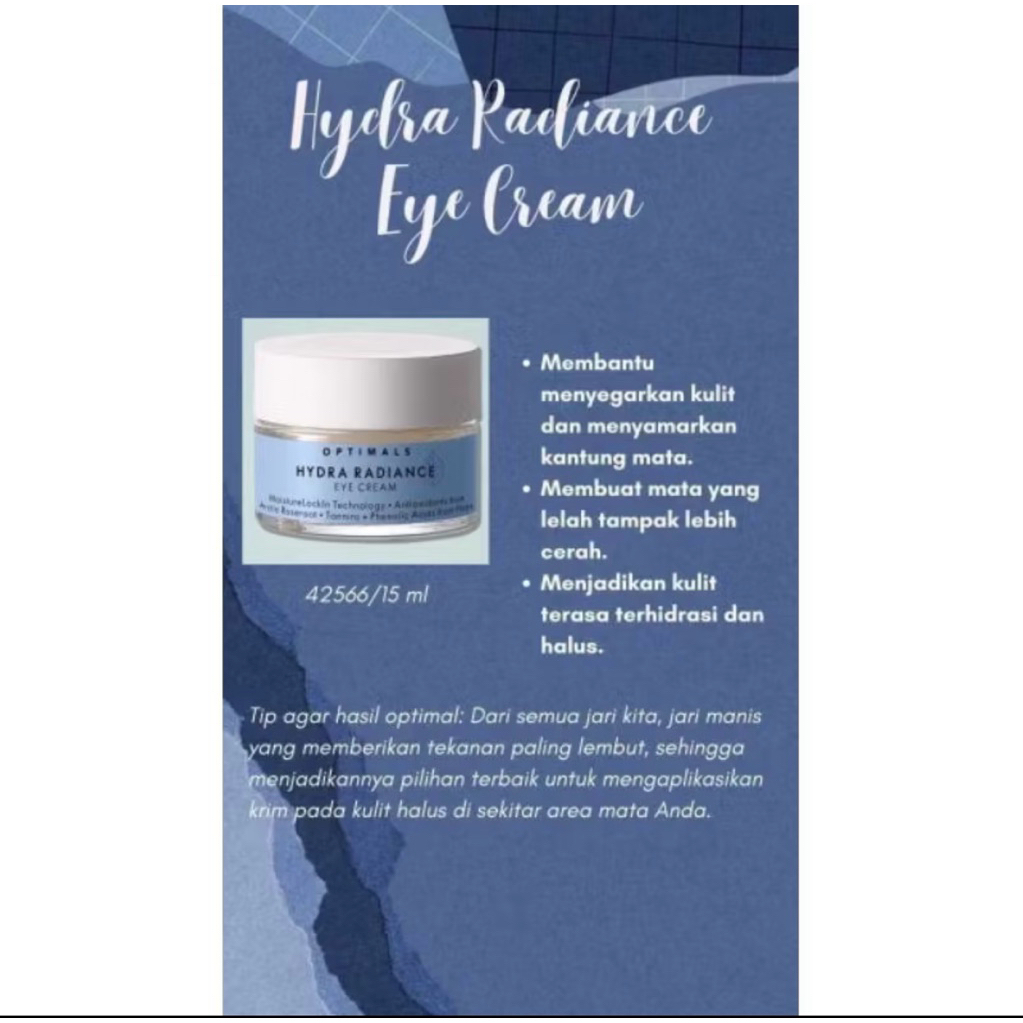 Eye cream Hydra radiance optimals Oriflame