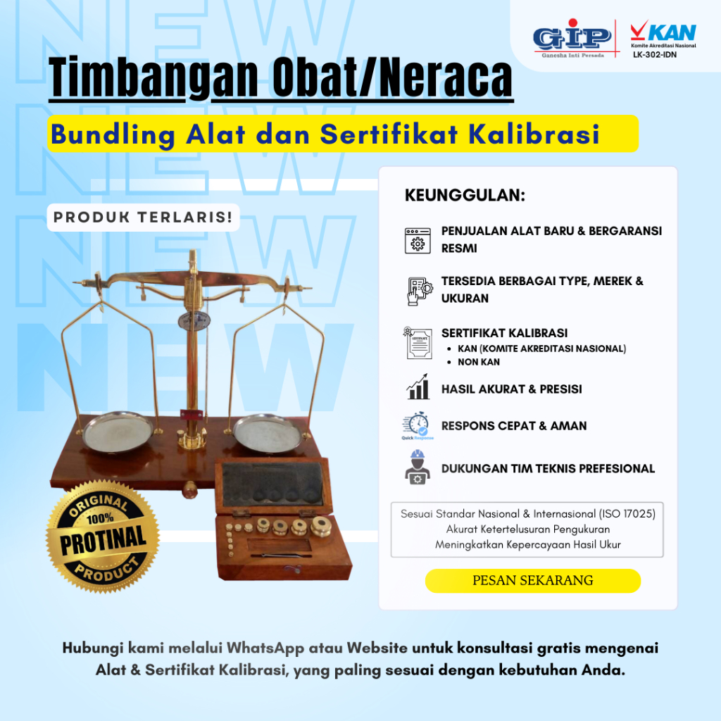 Neraca / Timbangan Miligram Farmasi Obat Apotek Kapasitas 500 gr & Sertifikat Kalibrasi