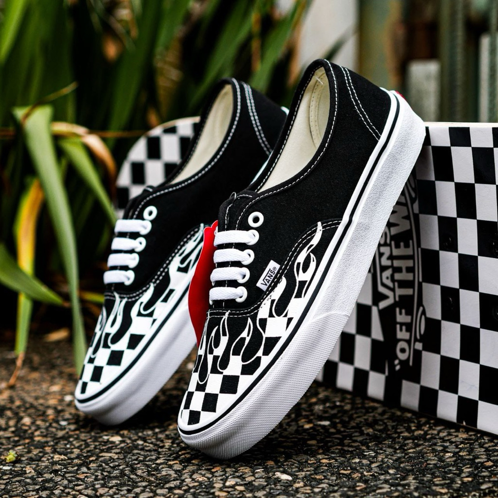 Vans authentic flame checkerboard
