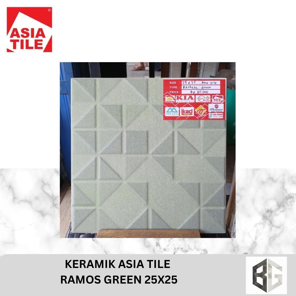 Keramik Asia tile Rocheta Green 25x25