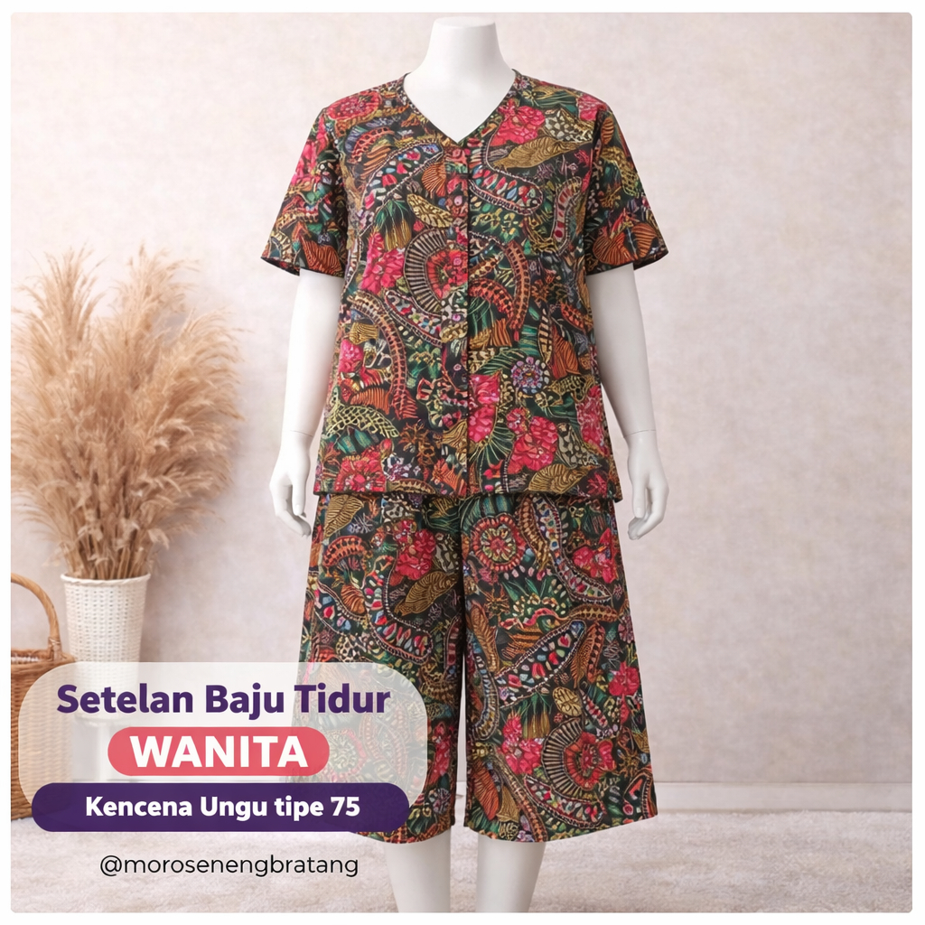 Setelan baju tidur WANITA Kencana Ungu tipe 75