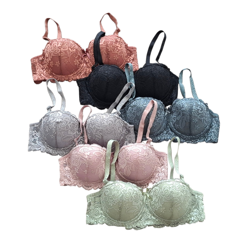 BRA WANITA BUSA TIPIS BH KAWAT RENDA FULL CUP UKURAN 38-44