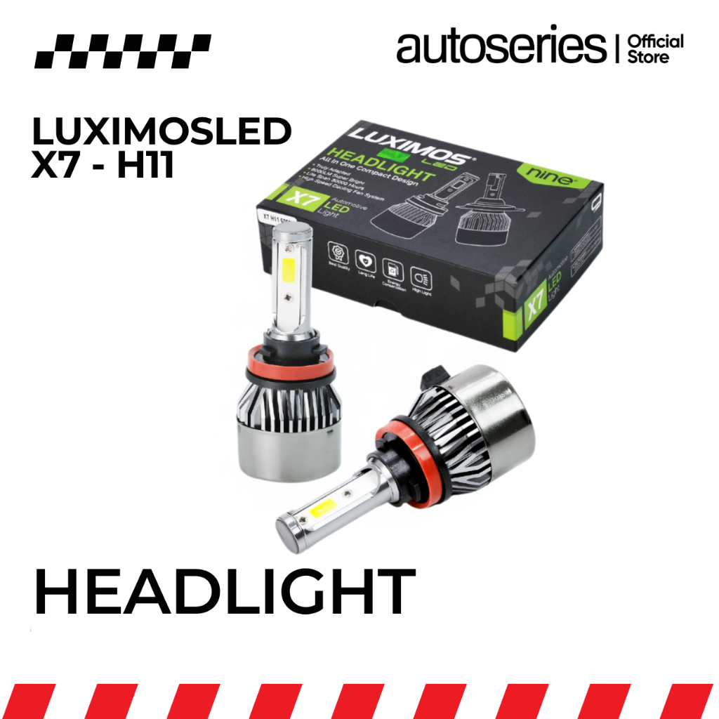 LUXIMOS Lampu LED Mobil H4 H11 HB3 HB4 52W Headlamp Foglamp PNP Super Terang Putih X7