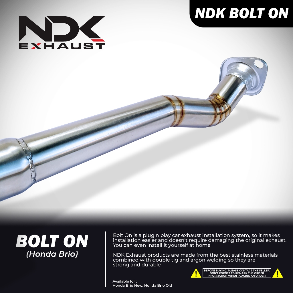 NDK EXHAUST BOLT ON STAINLESS BRIO OLD/NEW + DUDUKAN KNALPOT MOBIL RACING
