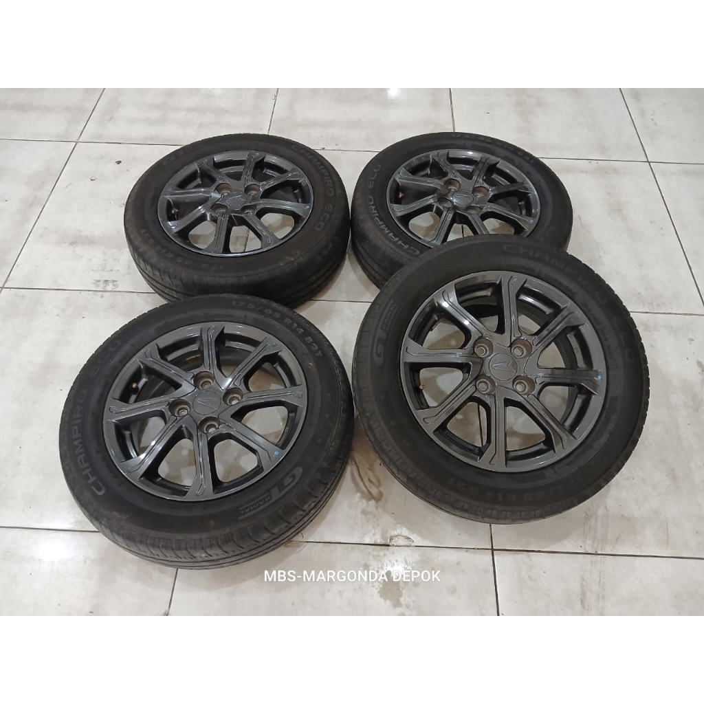 STD AYLA R14 PCD 4X100 LEBAR 5 BAN BONUS WARNA GREY BISA BUAT SIGRA AGYA AYLA DLL