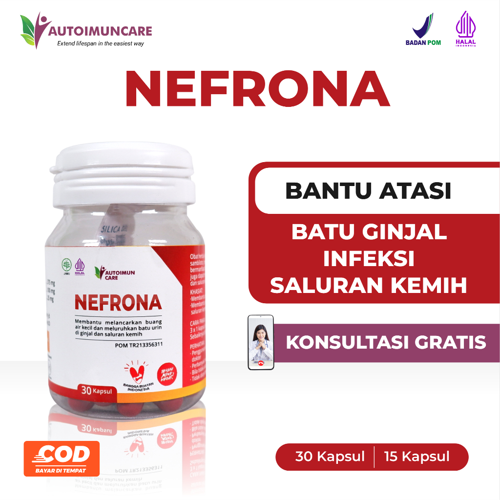NEFRONA OBAT HERBAL INFEKSI SALURAN KEMIH BATU GINJAL - LURUHKAN  KRISTAL DALAM GINJAL SECARA TUNTAS