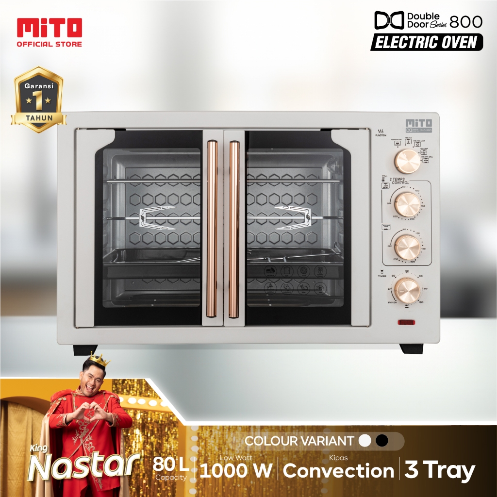 MITO Electric Oven MO800 Double Door 80L | Oven Listrik - Pemanggang Kue dan Makanan