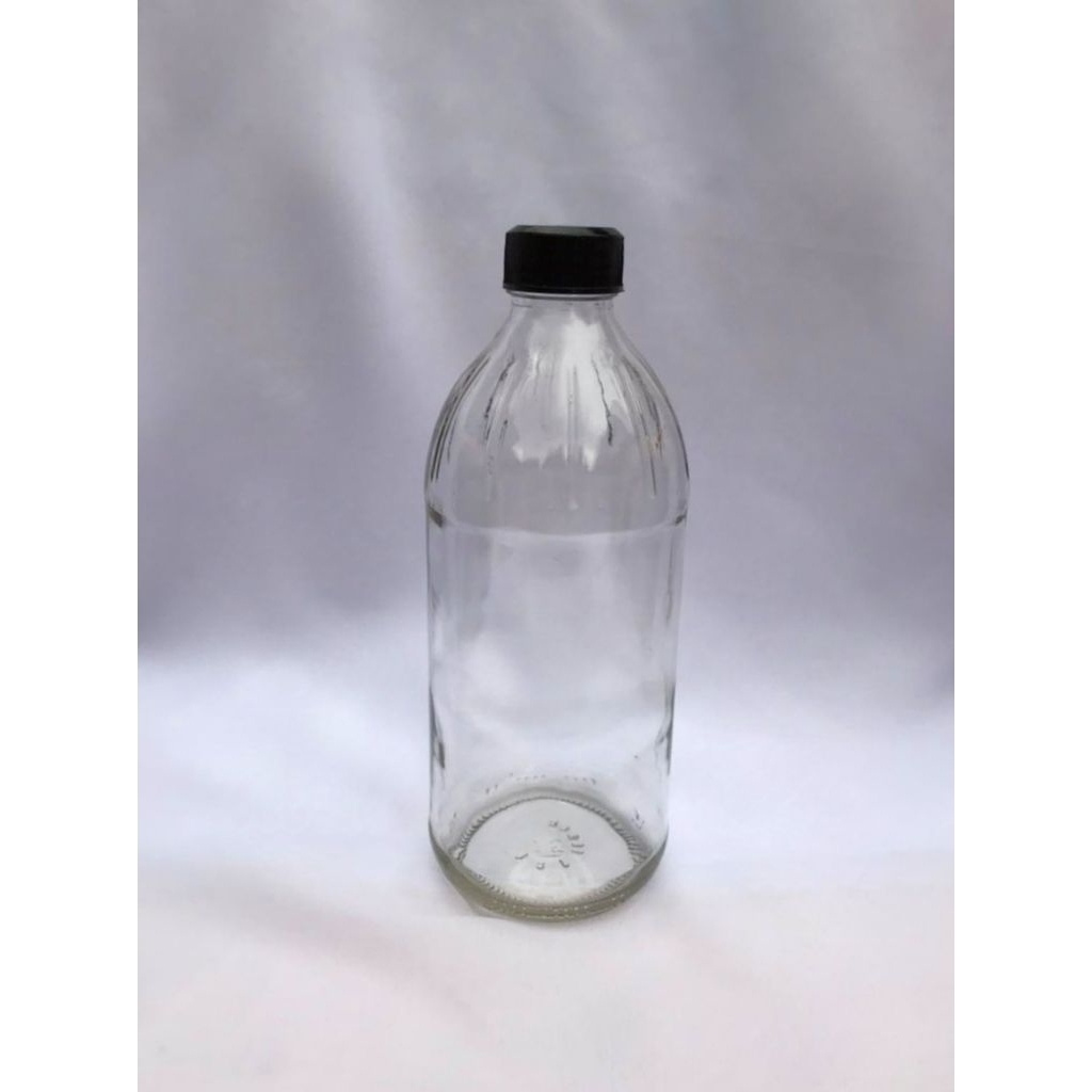 botol kaca 500ml bening tutup ulir