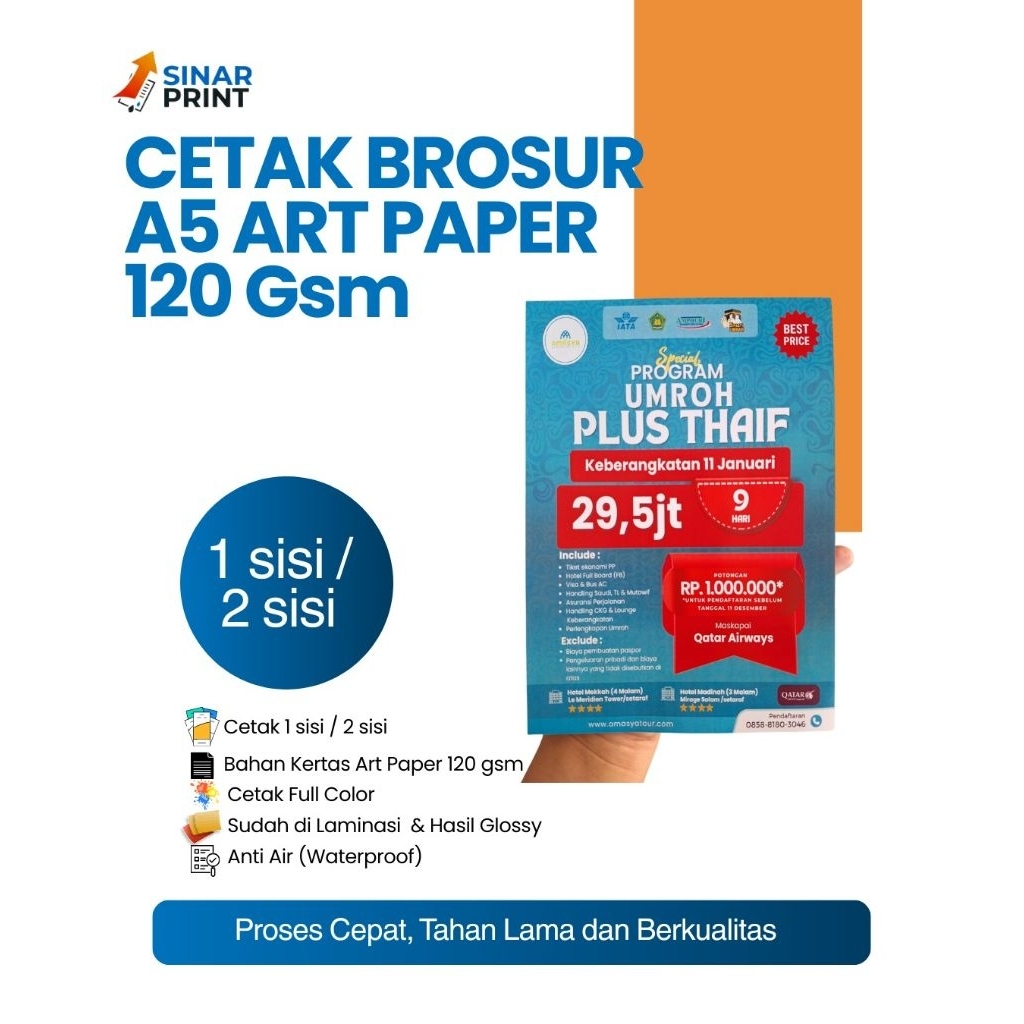 CETAK BROSUR MURAH A5 ART PAPER
