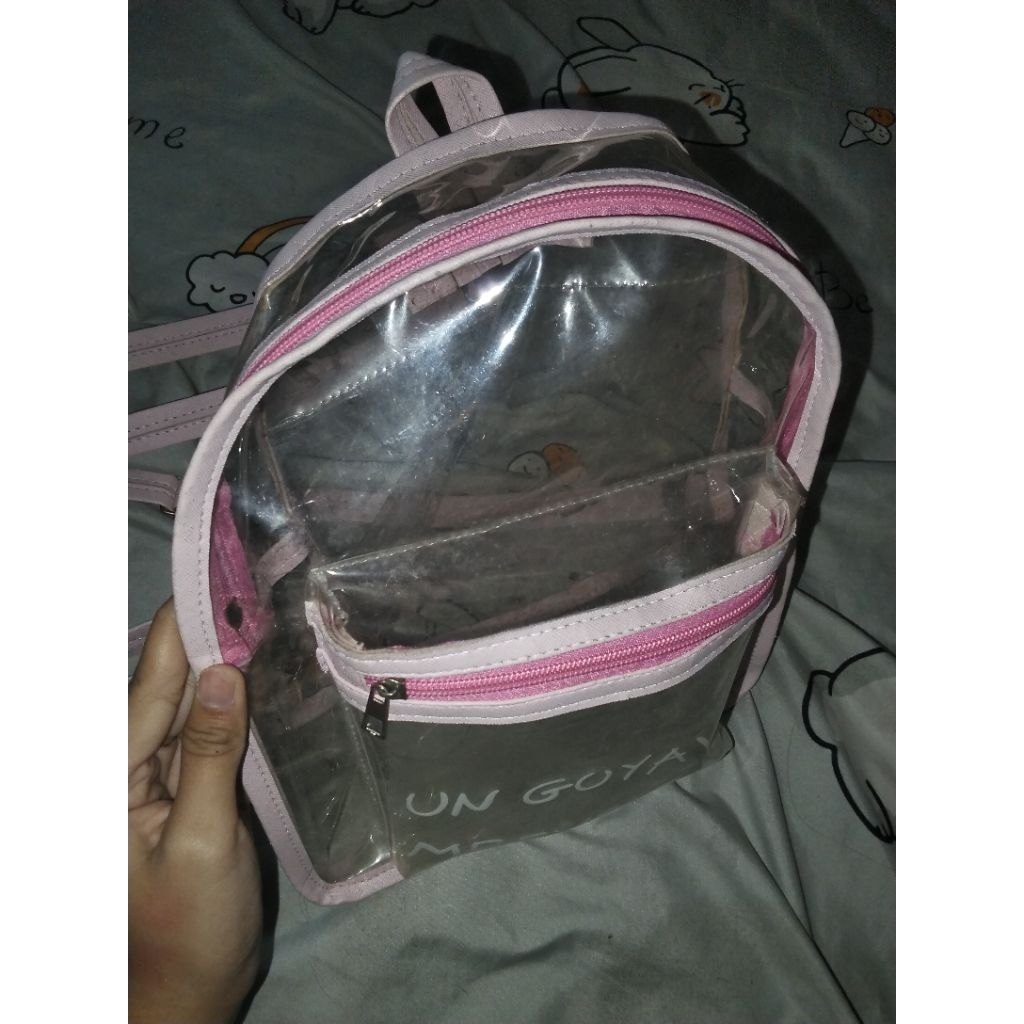 preloved tas PVC ransel transparan wanita