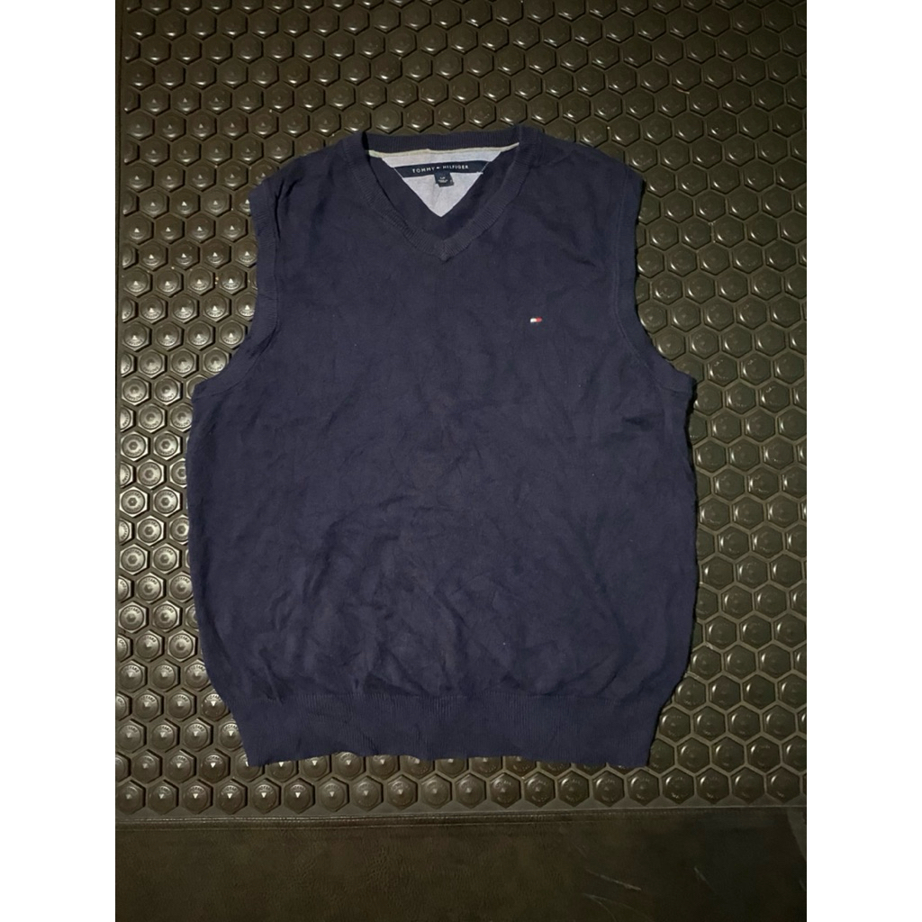 VEST ROMPI RAJUT TOMMY HILFIGER NAVY MEWAH BRANDED