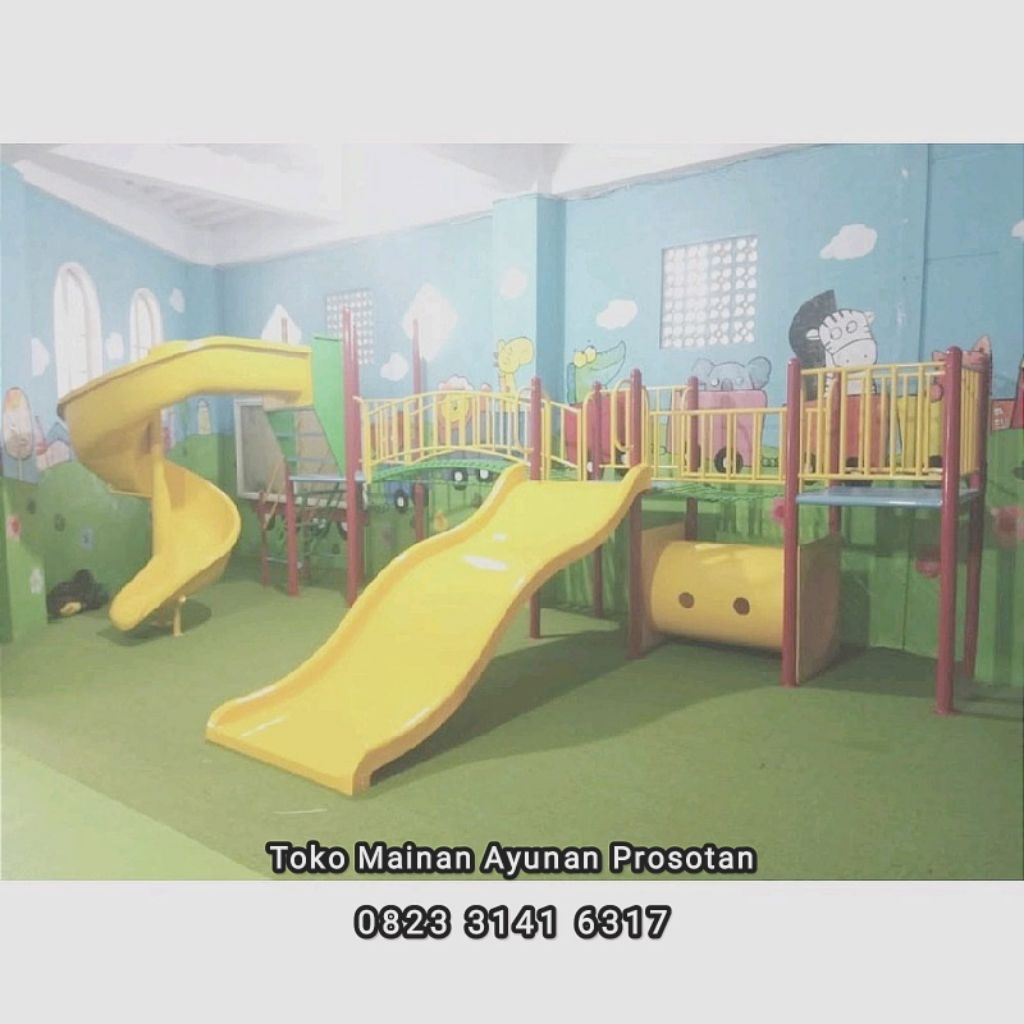 Mainan Perosotan Set Ayunan - Mainan Prosotan Set Ayunan - Perosotan Spiral Besi - Prosotan Spiral B