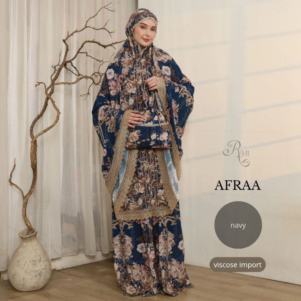 Mukena Rayyan AFRAA Series Original By Ryn Rayyan Mukenah Series Mukenah Polos Dewasa Jumbo Terbaru 