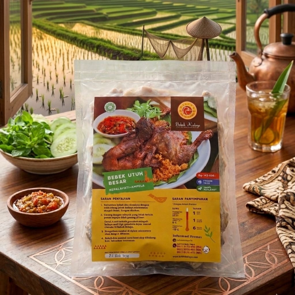 Bebek Kaleyo Frozen - Bebek Utuh Besar - Sambal dan Kremesan