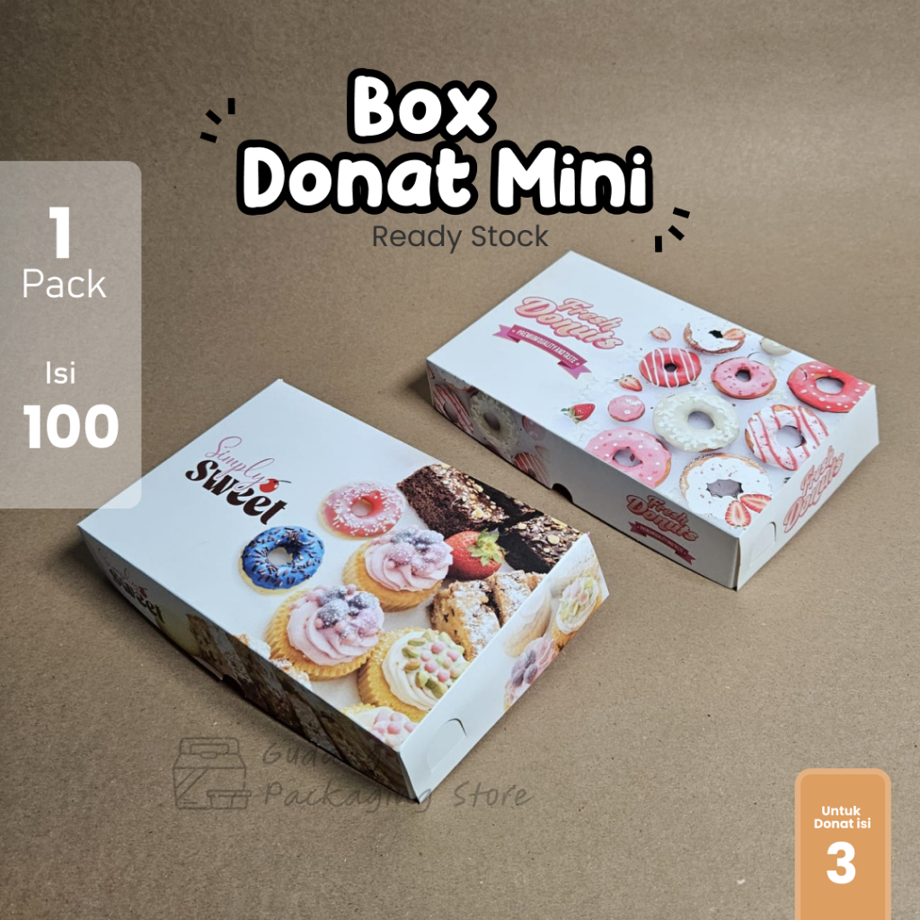 100 box/ Dus Donat Mini/ Box Donat mini / Ivory