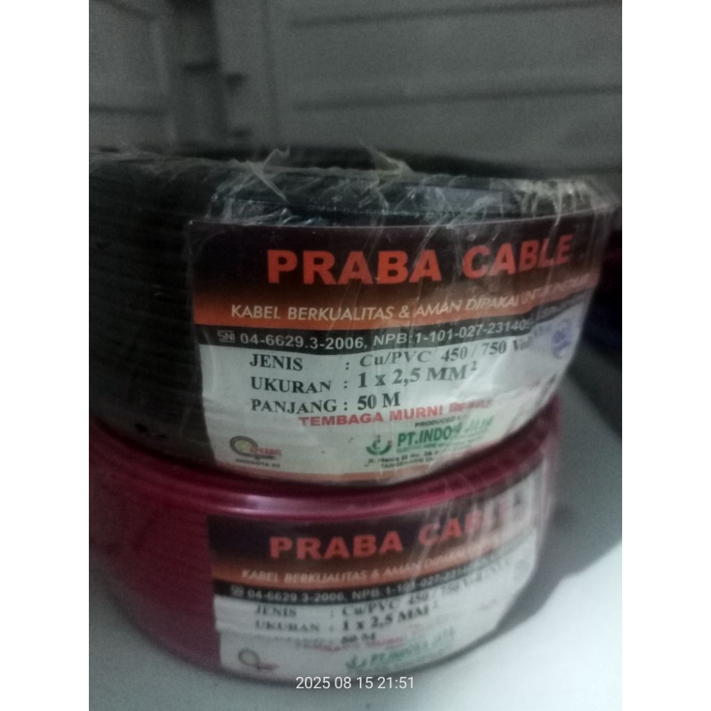 KABEL PRABA 1x2.5M 50Meter