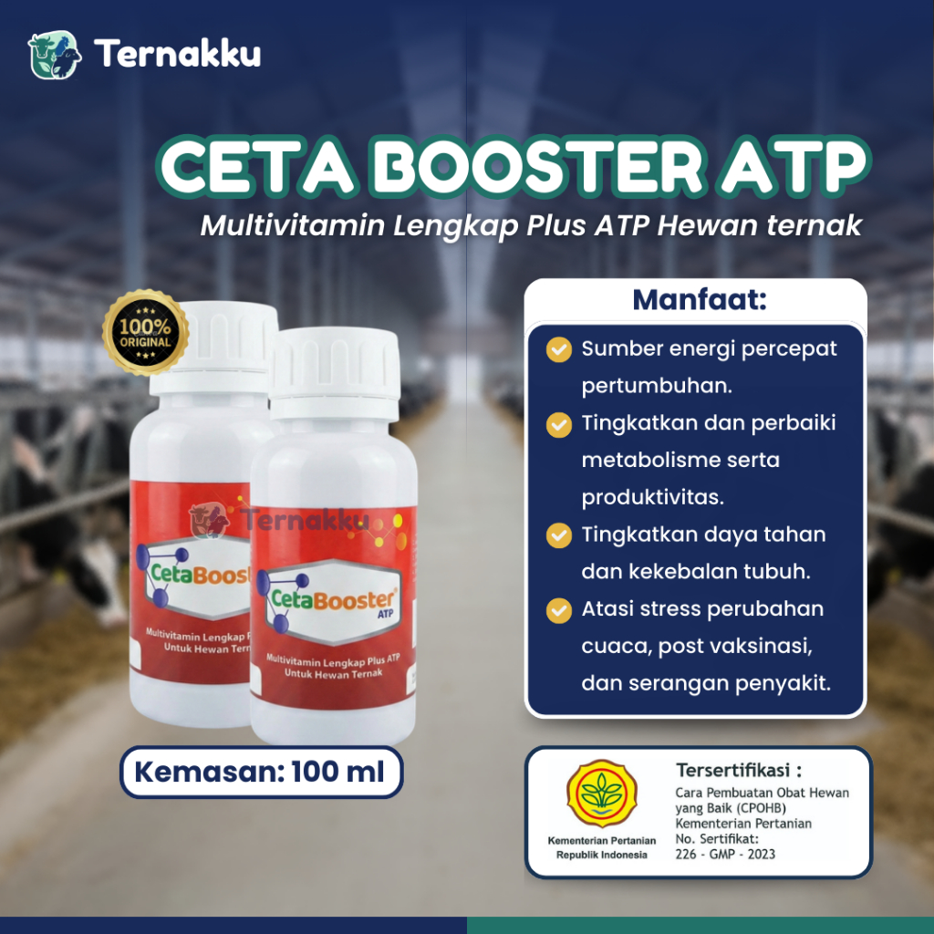 CETA Booster ATP 100 ml – Vitamin Energi Ternak Unggas + ATP Percepat Pertumbuhan