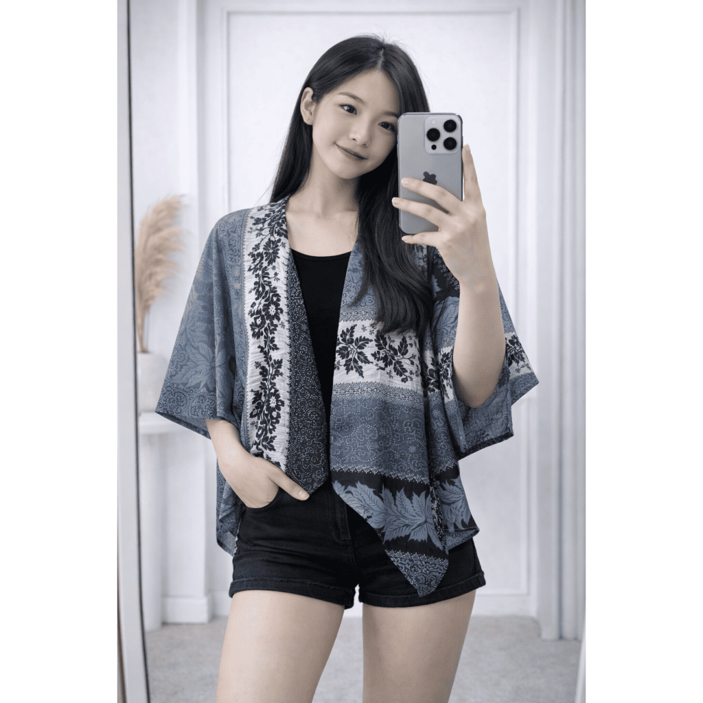 Cardigan Batik Wanita Modern Outer Batik Kekinian Murah elegan kekinian