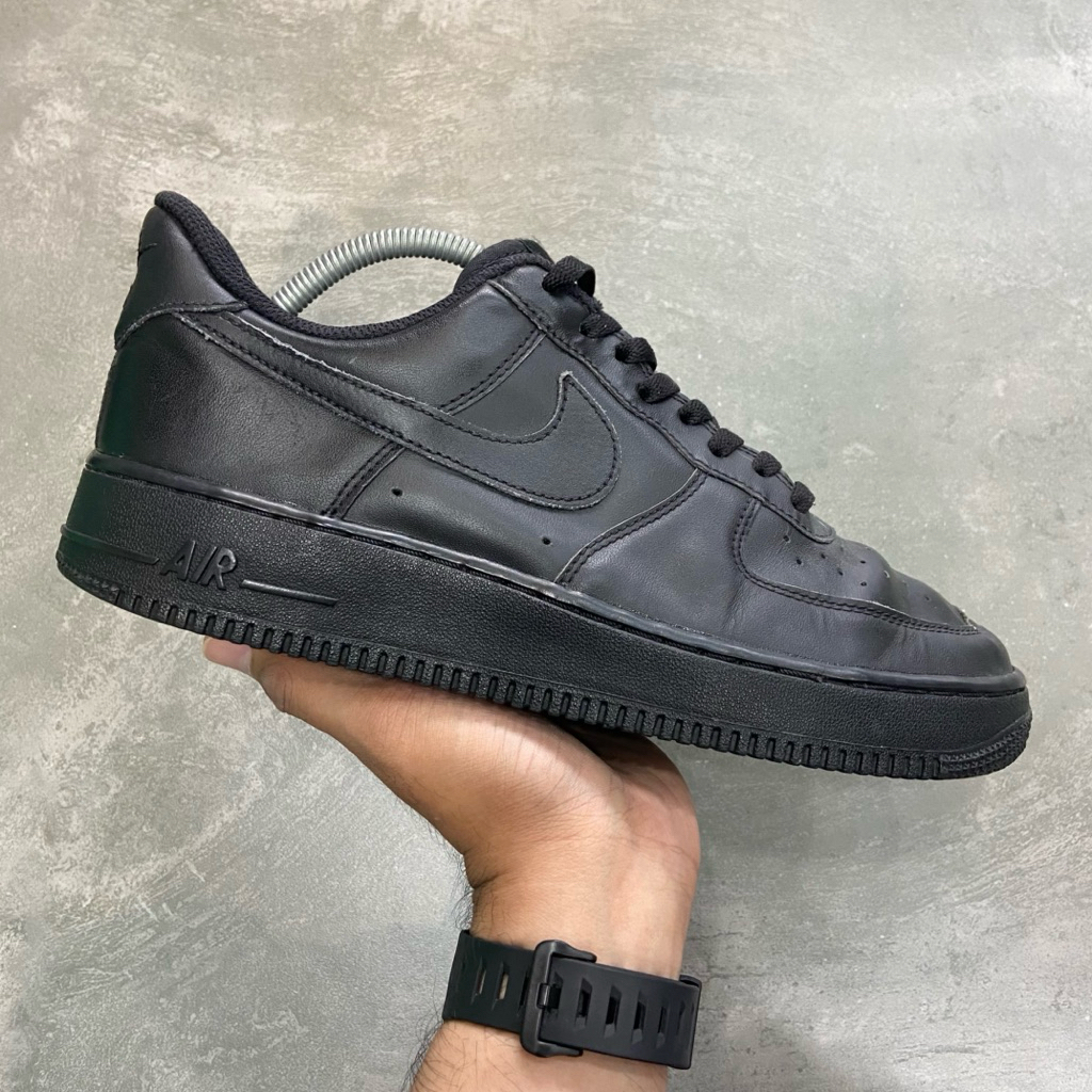 [Size 42.5] Nike Air Force 1 07 AF1 Low Black Triple Black Full Black (315122-001) Second Original. 