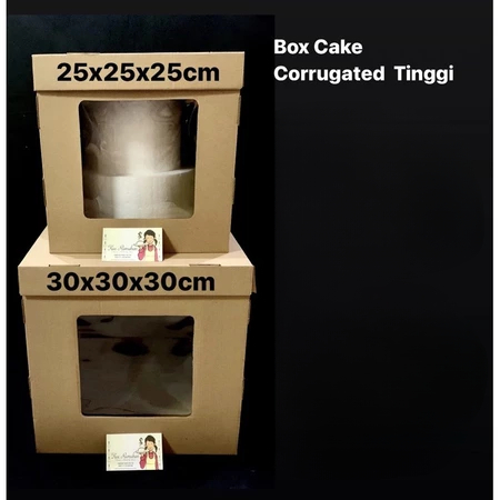 Box Cake Corrugated Coklat Polos Jendela Mika Ukuran 30x30x30 Cm Dus Kue Bolu Hampers Kado