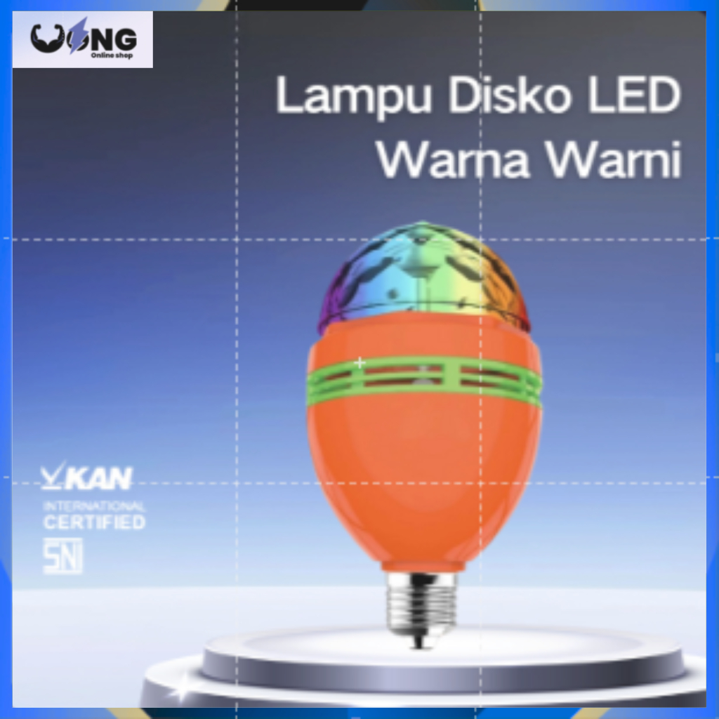 Lampu Disko Led Fitting Putar Otomatis Lampu Disko Warna Warni RGB Karaoke Party Light-Wongs