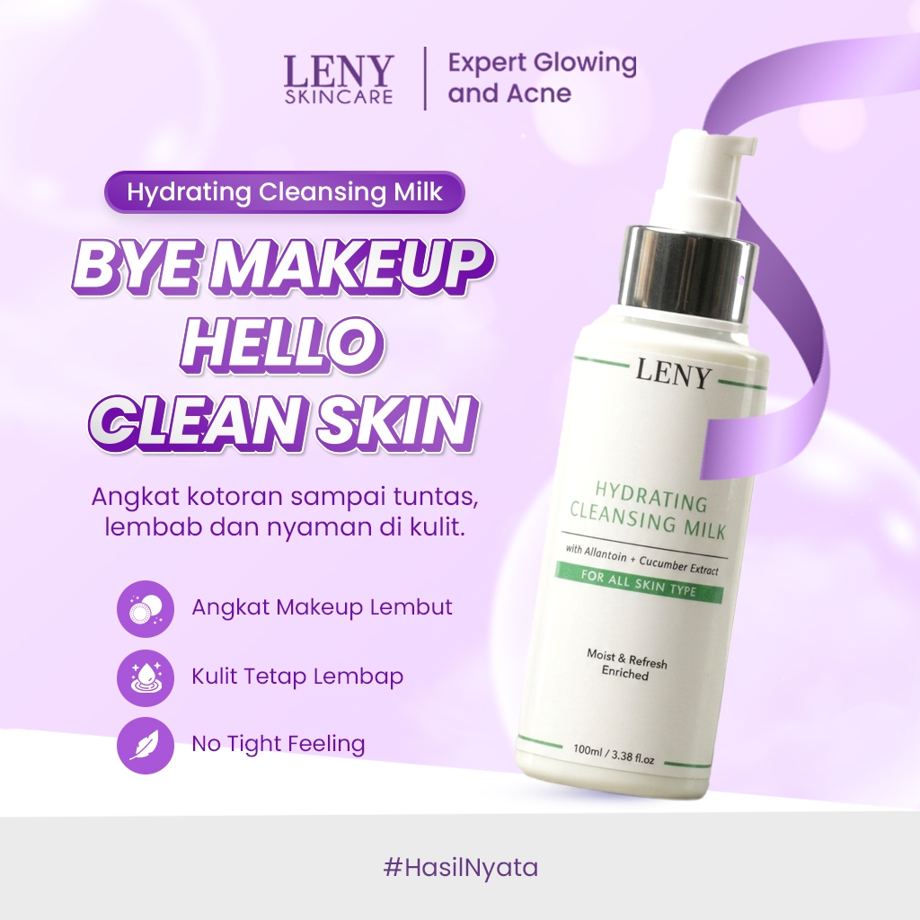 LENY SKINCARE Hydrating Cleansing Milk 100ml Susu Pembersih Wajah & Makeup