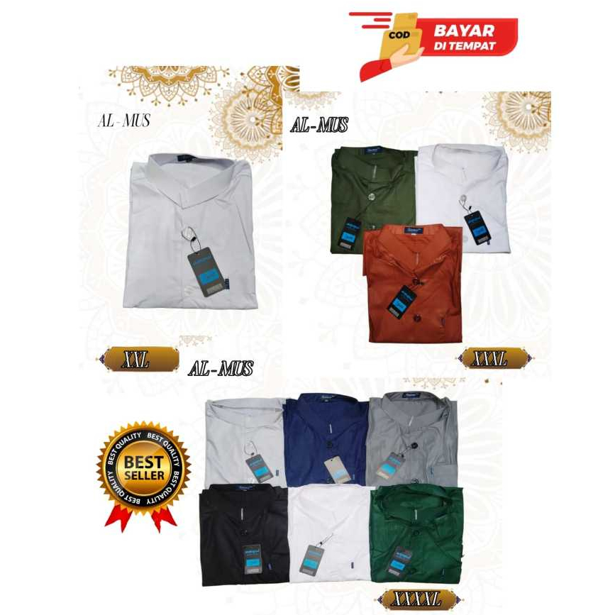 Baju Koko Pria Ammu & Alatthos Ukuran Besar XXL XXXL XXXXL – Nyaman & Elegan