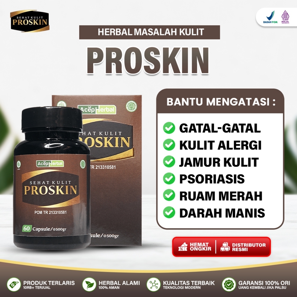 Proskin Obat Gatal Herbal Original Obat Budug, Gatal Gatal, Skabies, Kurap, Cacair Air, Eksim Kurap,