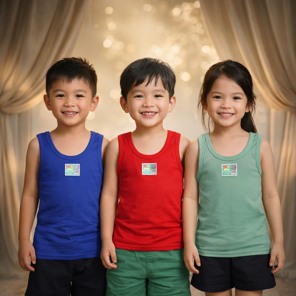 ( 3 Pcs ) Singlet Agree Kids ST 06 | Agree Kaos Dalam Anak Singlet | Kaos | Singlet Anak | Kaos Sing