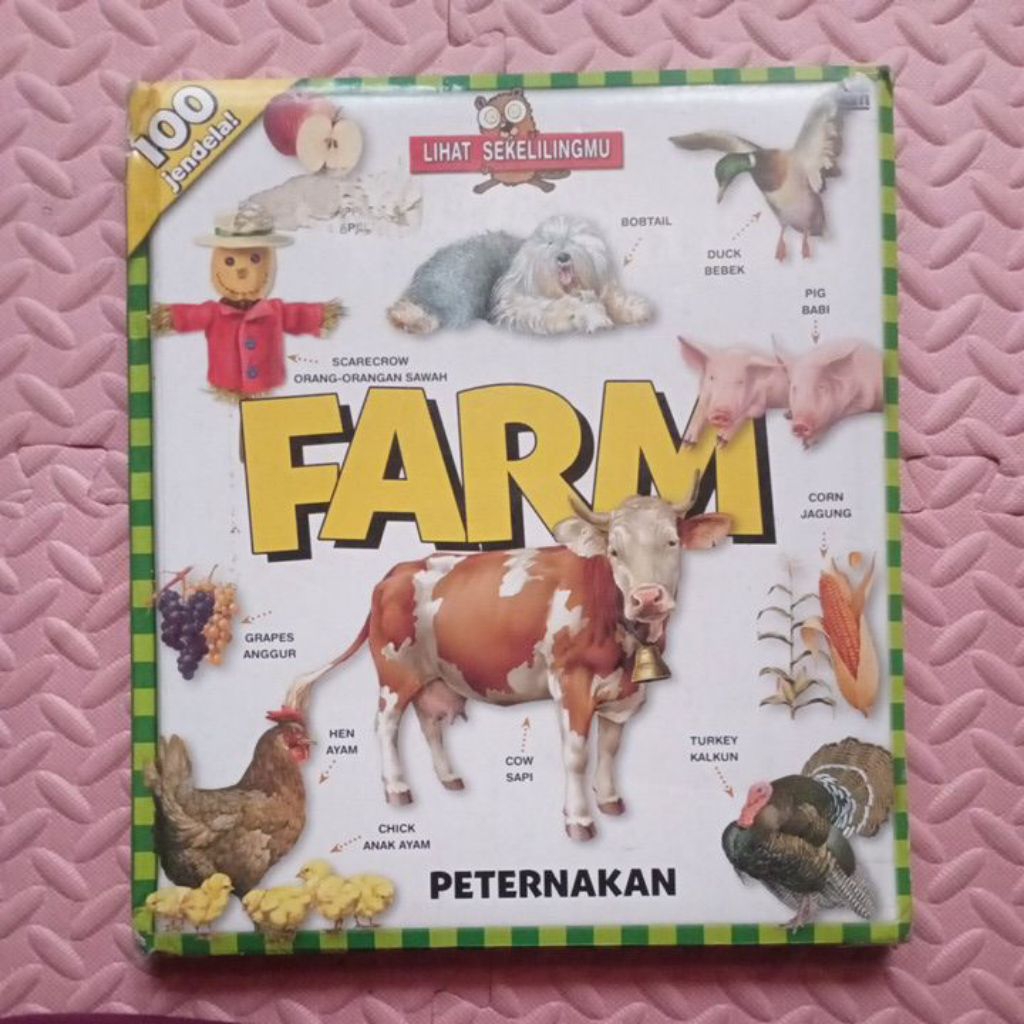Buku 100 Jendela Lihat Sekelilingmu Farm - Boardbook Farm | Boardbook Flipflap | Buku Anak Preloved