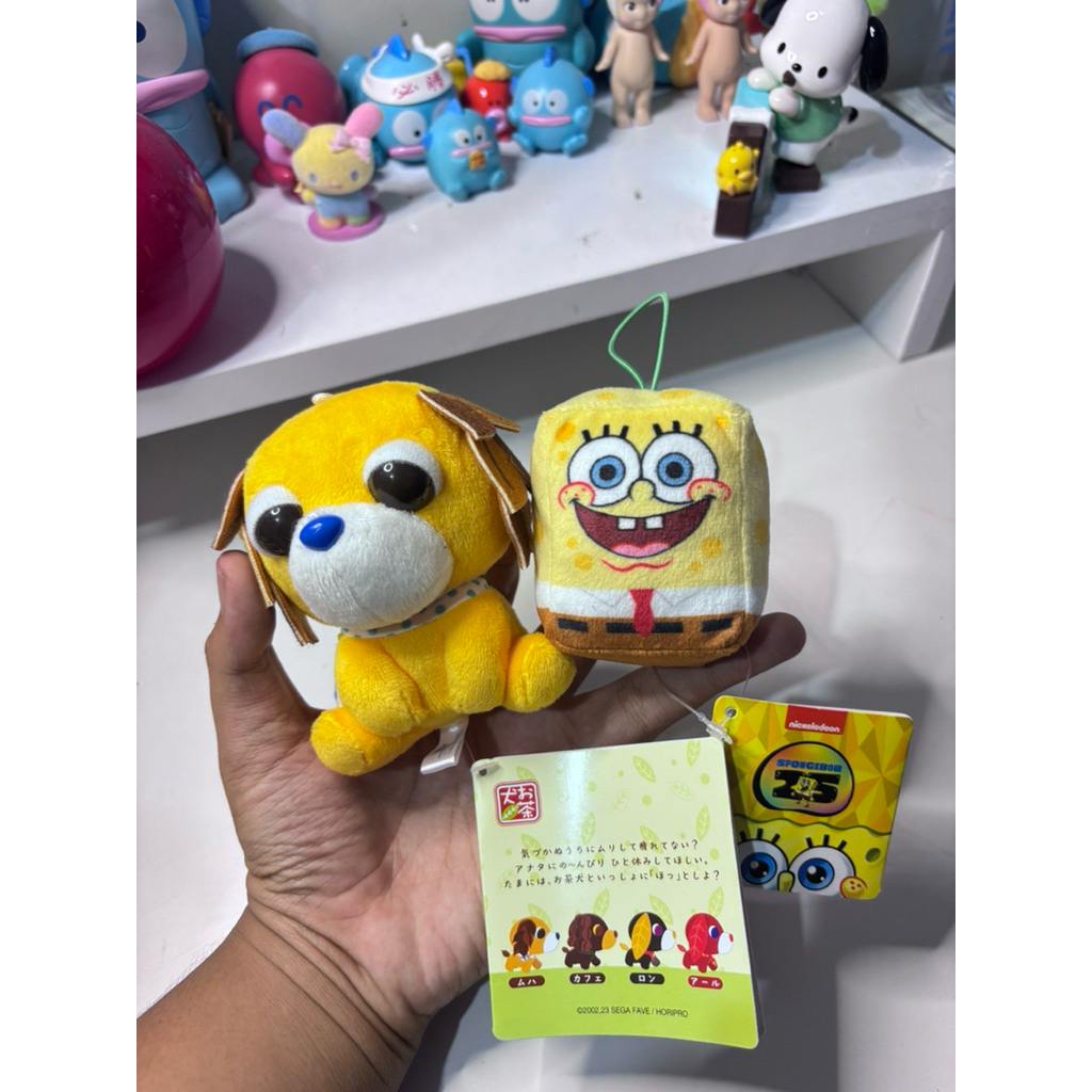 yellow plush keychain ochaken & spongebob squarepants plush