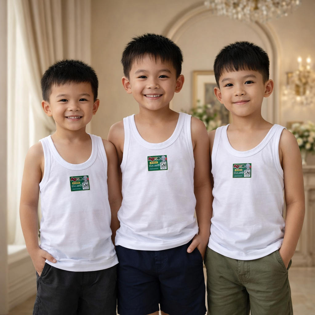 ( ISI per 6 BIJI ) Singlet Agree SF 019 | Kaos dalam Anak Agree Kids Agree SF 019 | Agree Kaos Dalam